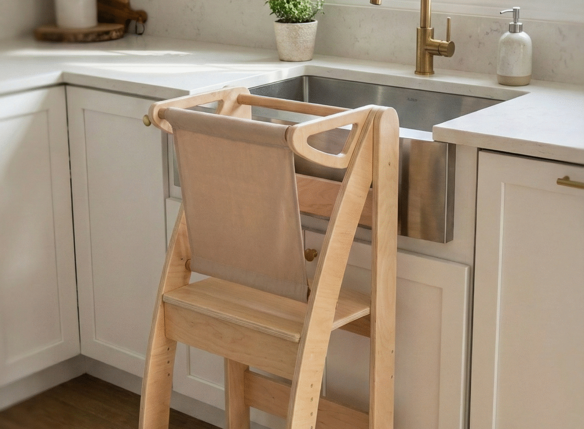 Devrilme riski olmayan güvenli ahşap öğrenme kulesi - Babyombi